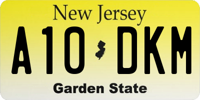 NJ license plate A10DKM