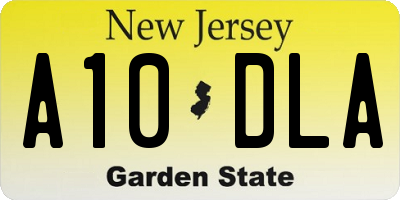 NJ license plate A10DLA