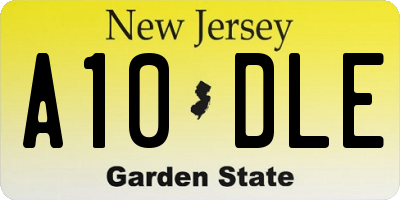 NJ license plate A10DLE