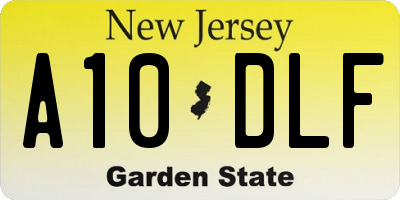 NJ license plate A10DLF