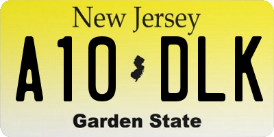NJ license plate A10DLK