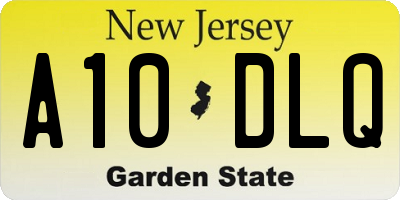 NJ license plate A10DLQ