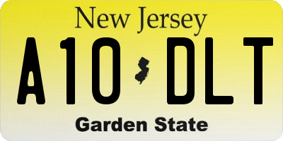 NJ license plate A10DLT