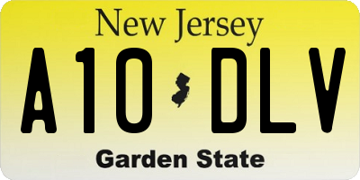 NJ license plate A10DLV