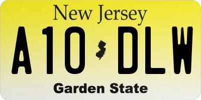 NJ license plate A10DLW
