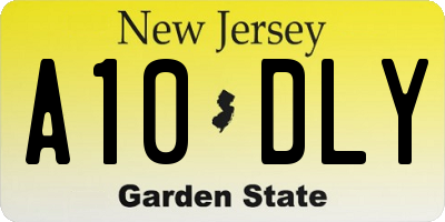 NJ license plate A10DLY