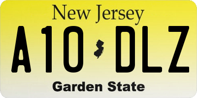 NJ license plate A10DLZ