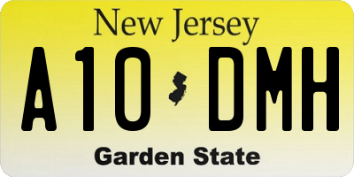 NJ license plate A10DMH