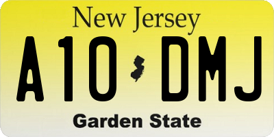 NJ license plate A10DMJ