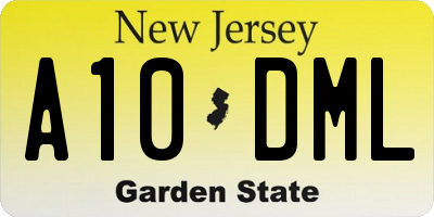 NJ license plate A10DML