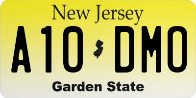 NJ license plate A10DMO