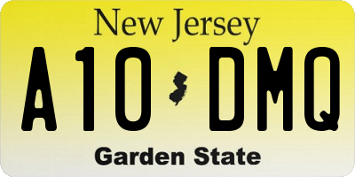 NJ license plate A10DMQ