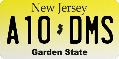 NJ license plate A10DMS