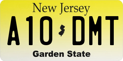 NJ license plate A10DMT