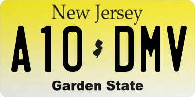 NJ license plate A10DMV