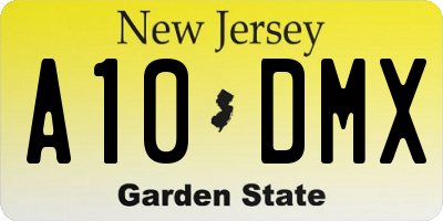 NJ license plate A10DMX