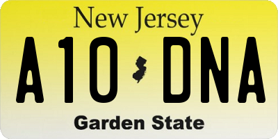 NJ license plate A10DNA