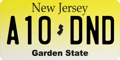 NJ license plate A10DND