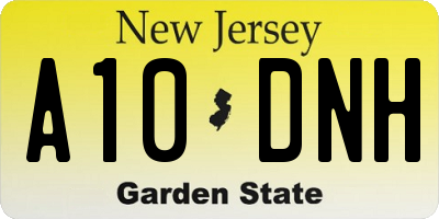 NJ license plate A10DNH