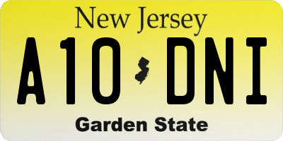 NJ license plate A10DNI