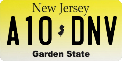 NJ license plate A10DNV