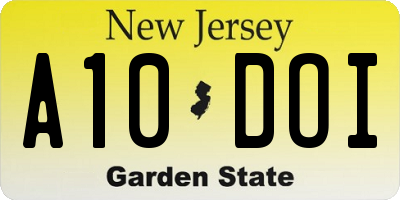 NJ license plate A10DOI