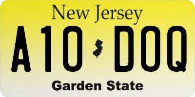 NJ license plate A10DOQ