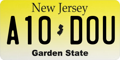 NJ license plate A10DOU