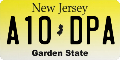 NJ license plate A10DPA