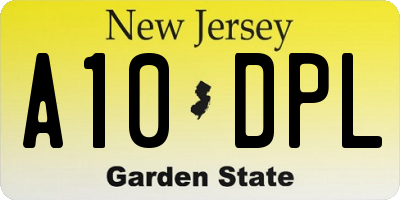 NJ license plate A10DPL