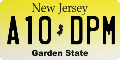 NJ license plate A10DPM