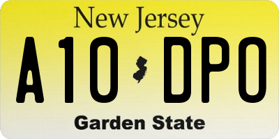 NJ license plate A10DPO