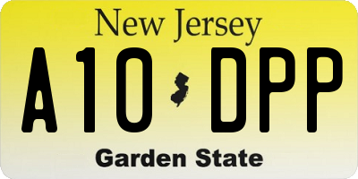 NJ license plate A10DPP