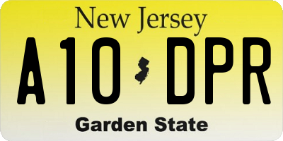 NJ license plate A10DPR