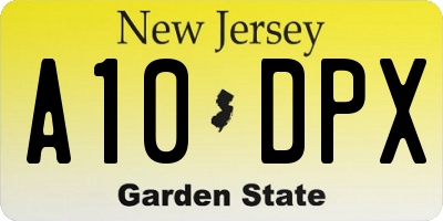 NJ license plate A10DPX