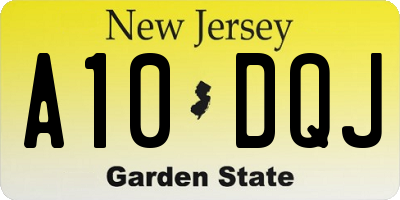 NJ license plate A10DQJ