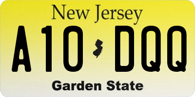 NJ license plate A10DQQ