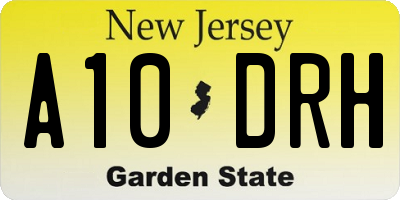 NJ license plate A10DRH