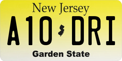 NJ license plate A10DRI