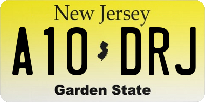 NJ license plate A10DRJ