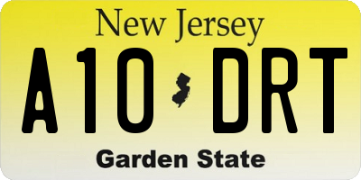NJ license plate A10DRT