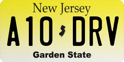 NJ license plate A10DRV