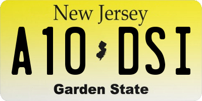 NJ license plate A10DSI