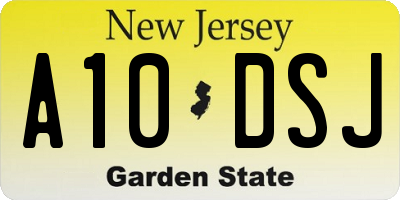 NJ license plate A10DSJ