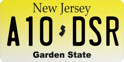 NJ license plate A10DSR