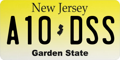 NJ license plate A10DSS