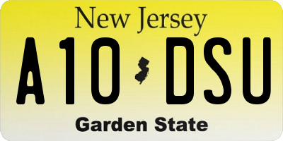 NJ license plate A10DSU