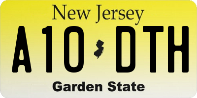 NJ license plate A10DTH