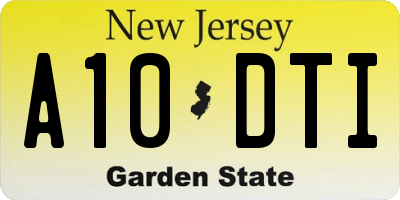 NJ license plate A10DTI