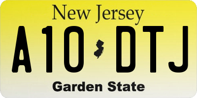 NJ license plate A10DTJ